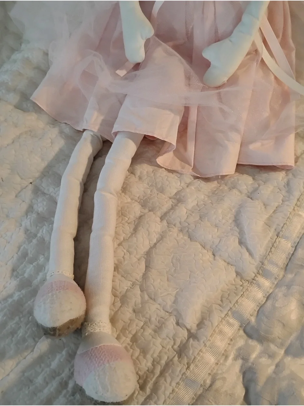 Pottery Barn Kids Plush Pink Tulle Dress Rag Doll - Soft Cloth, 30”